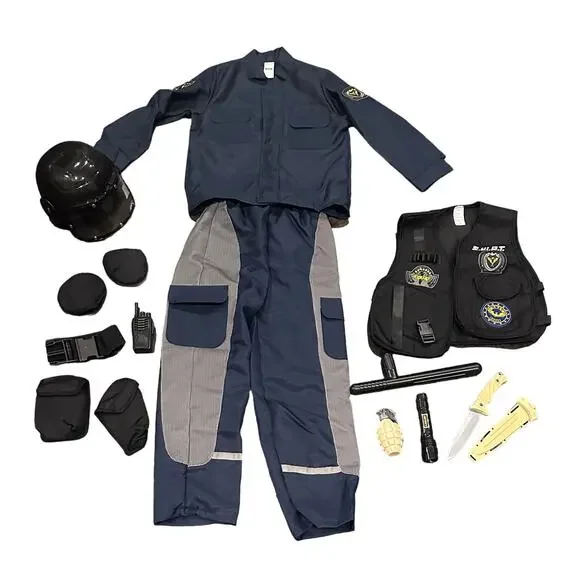 Swat Team Gear Halloween Costume Accessories Medium (8-10) yrs Career Day Outfit - Picture 7 of 10